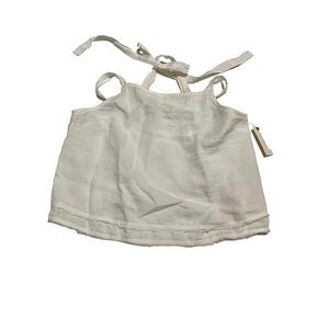 Anthropologie White Halter Tie Tank Top